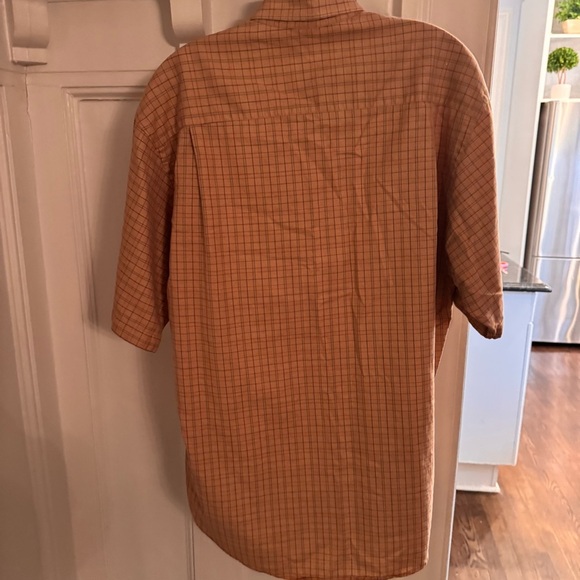 Burberry London Men’s Tan Striped Striped Button Down Shirt Short Sleeves Sz M - Picture 2 of 9